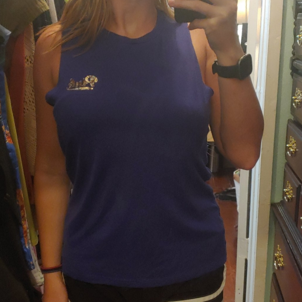 Blue workout tank